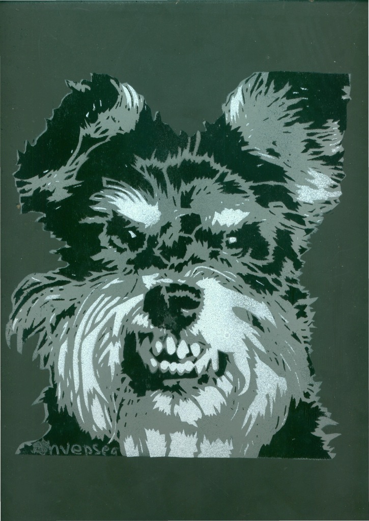 Angry Dog Stencil