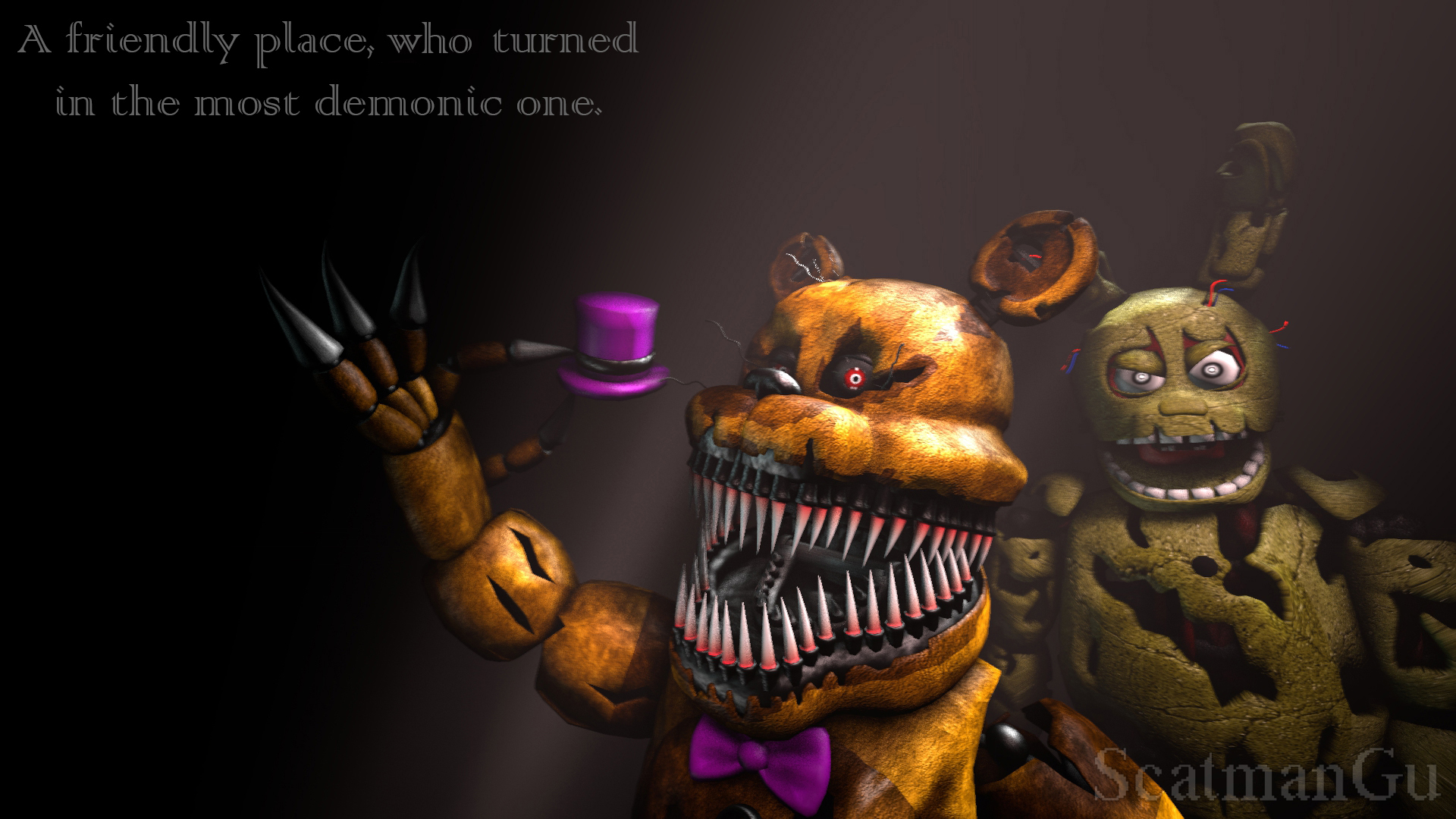 Fredbear and Springbonnie (FNAF 4) by FTThienAn on DeviantArt