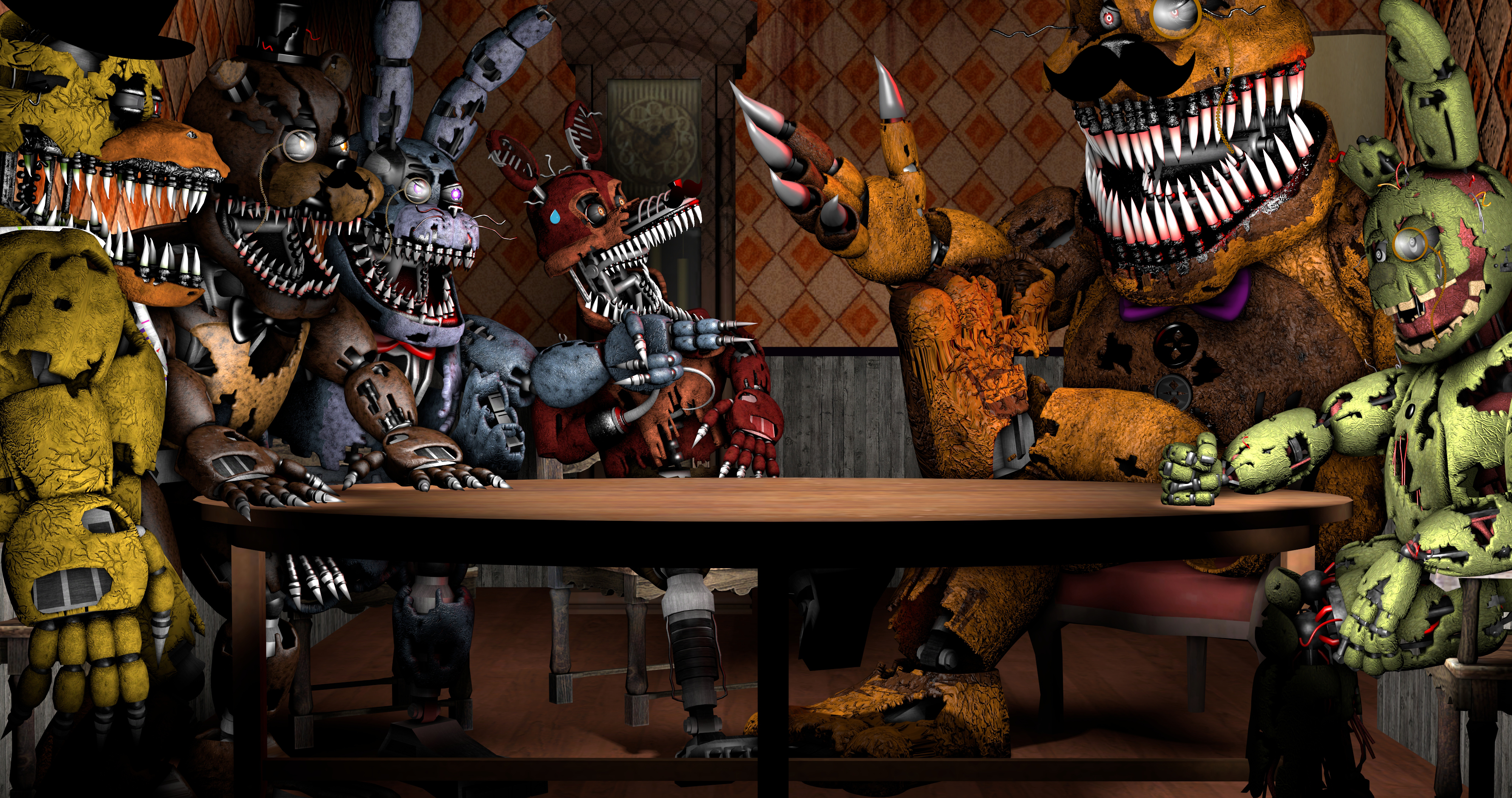 All FNAF 4 Animatronics by LandynGunderfan on DeviantArt