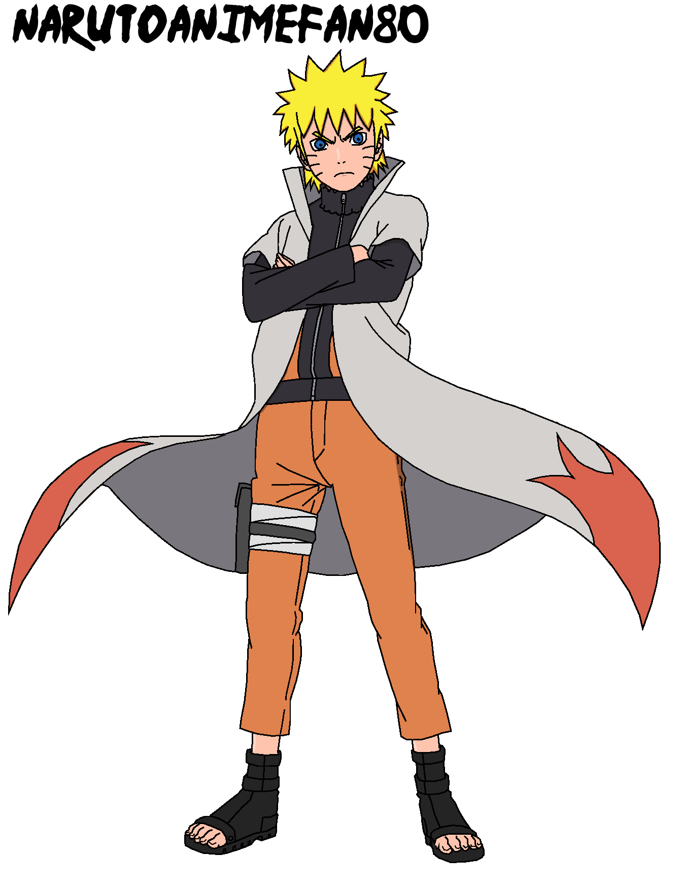 I edited a photo of hokage Naruto by drawing his manga outfit