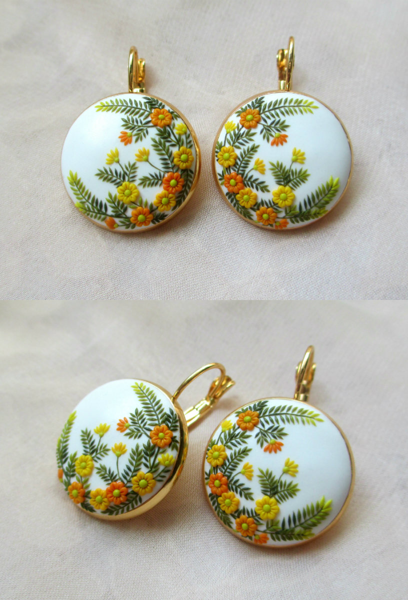 Warm Sunrise Handmade Clay Earrings