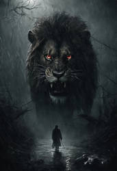 Lionhearted sentinel: warrior and lion