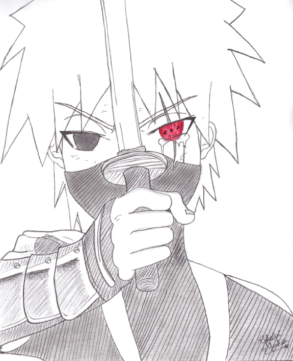 desenho do sharingan do kakashi