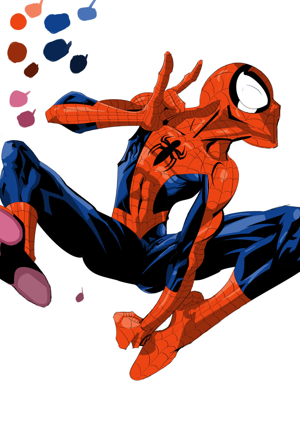 Spider Man Many Color Coloured Spider-Man by unwantedtimetravler on DeviantArt