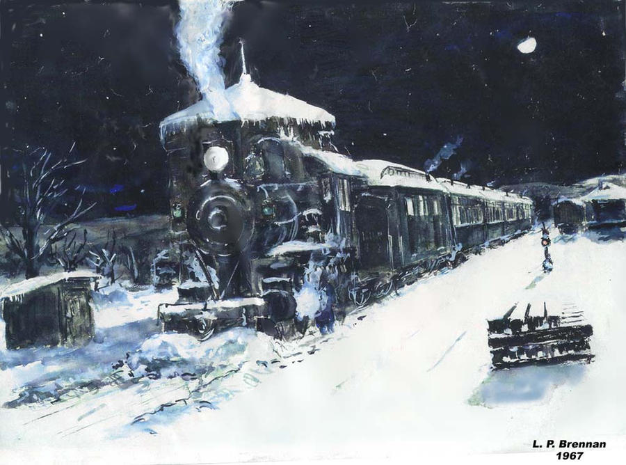 Night Train in Snow by LPBrennan on DeviantArt