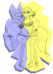 ~Art trade~ 2 vixens