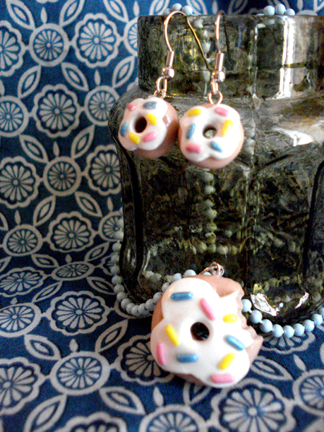 Donut Earrings and Necklace