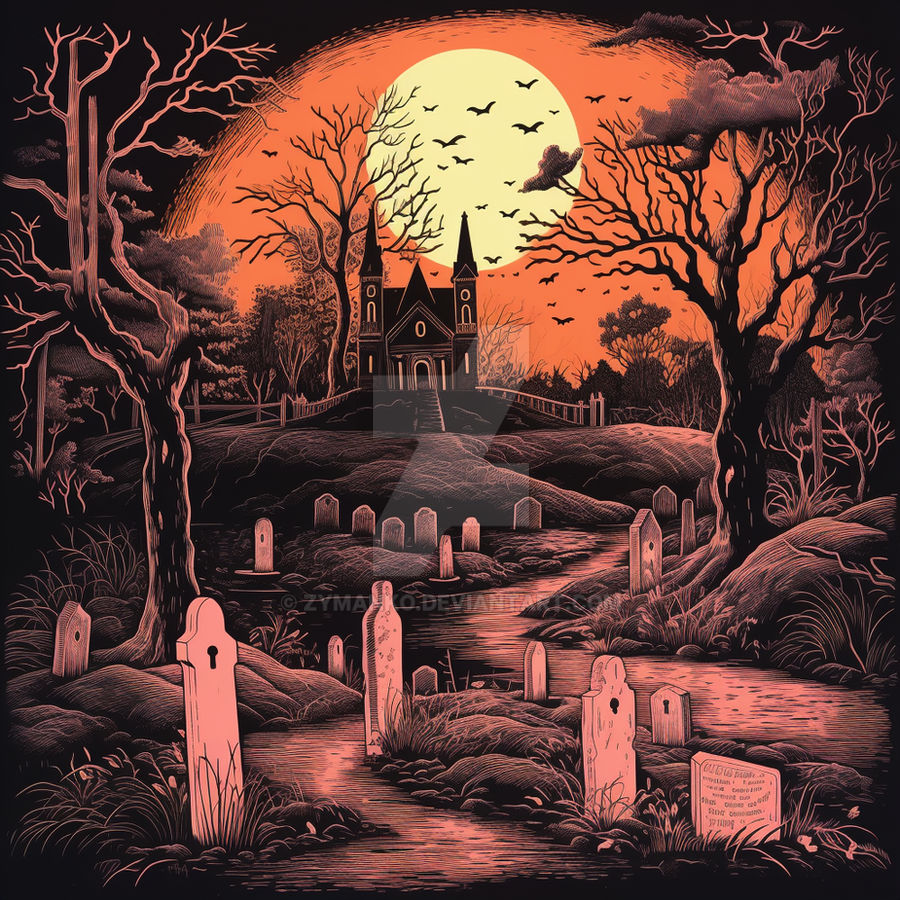Midnight Graveyard Under The Moon 02 by Zymanko on DeviantArt