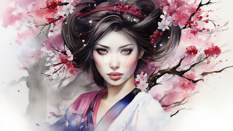 Cherry Blossoms and the Geisha 2.0 by Zymanko on DeviantArt