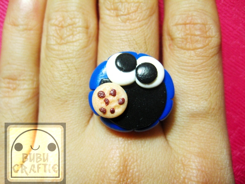 Mini Cookie Monster Adjustable Ring