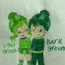 The colorful kids 06: dark green and light green