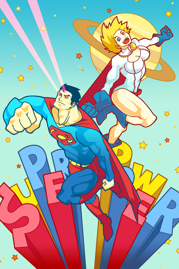 SUPERMAN and POWERGIRL