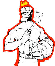 Hellboy doodle 1