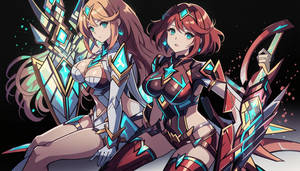 Pyra and Mythra from Xenoblade Chronicles 2