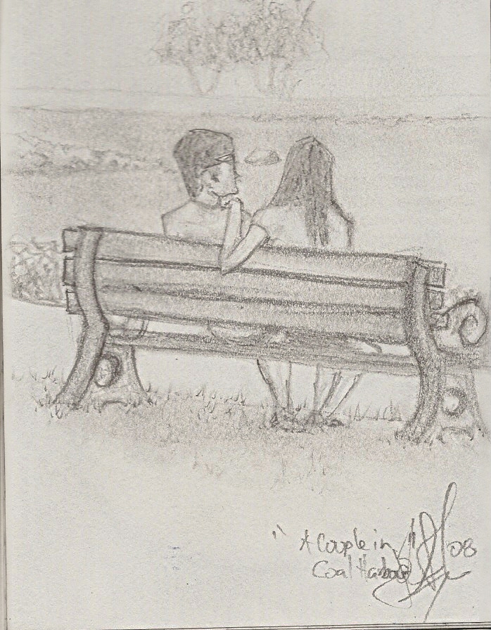 Korean couple on bench