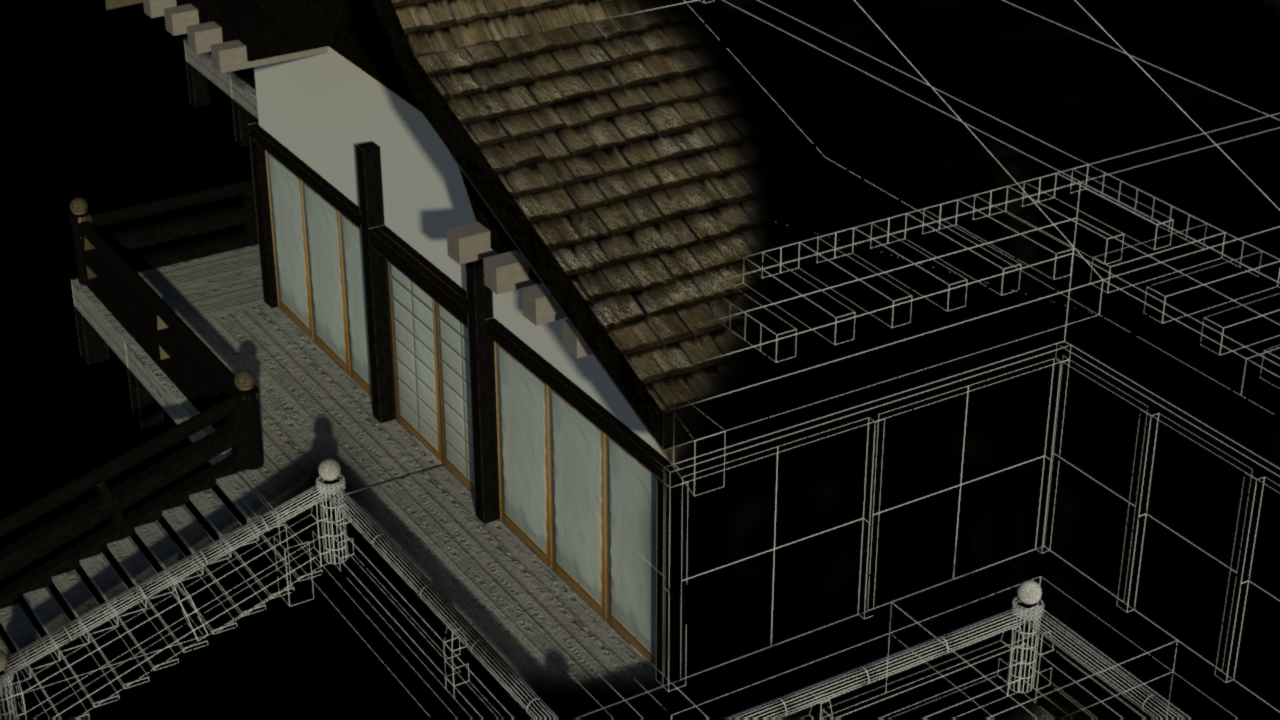 Zen Home textured and wireframe