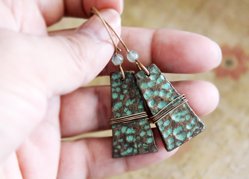 Faux metal clay earrings.