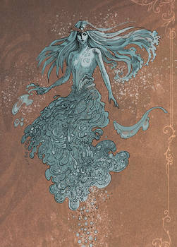 Weeping Banshee. Water spirit. Concept.