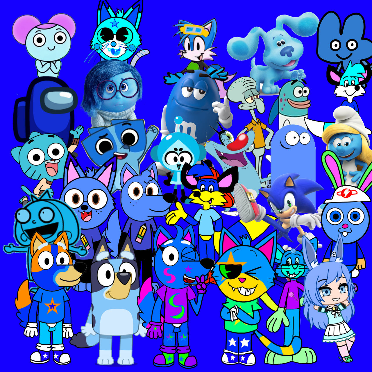 So many blue characters by EACTheLegend on DeviantArt