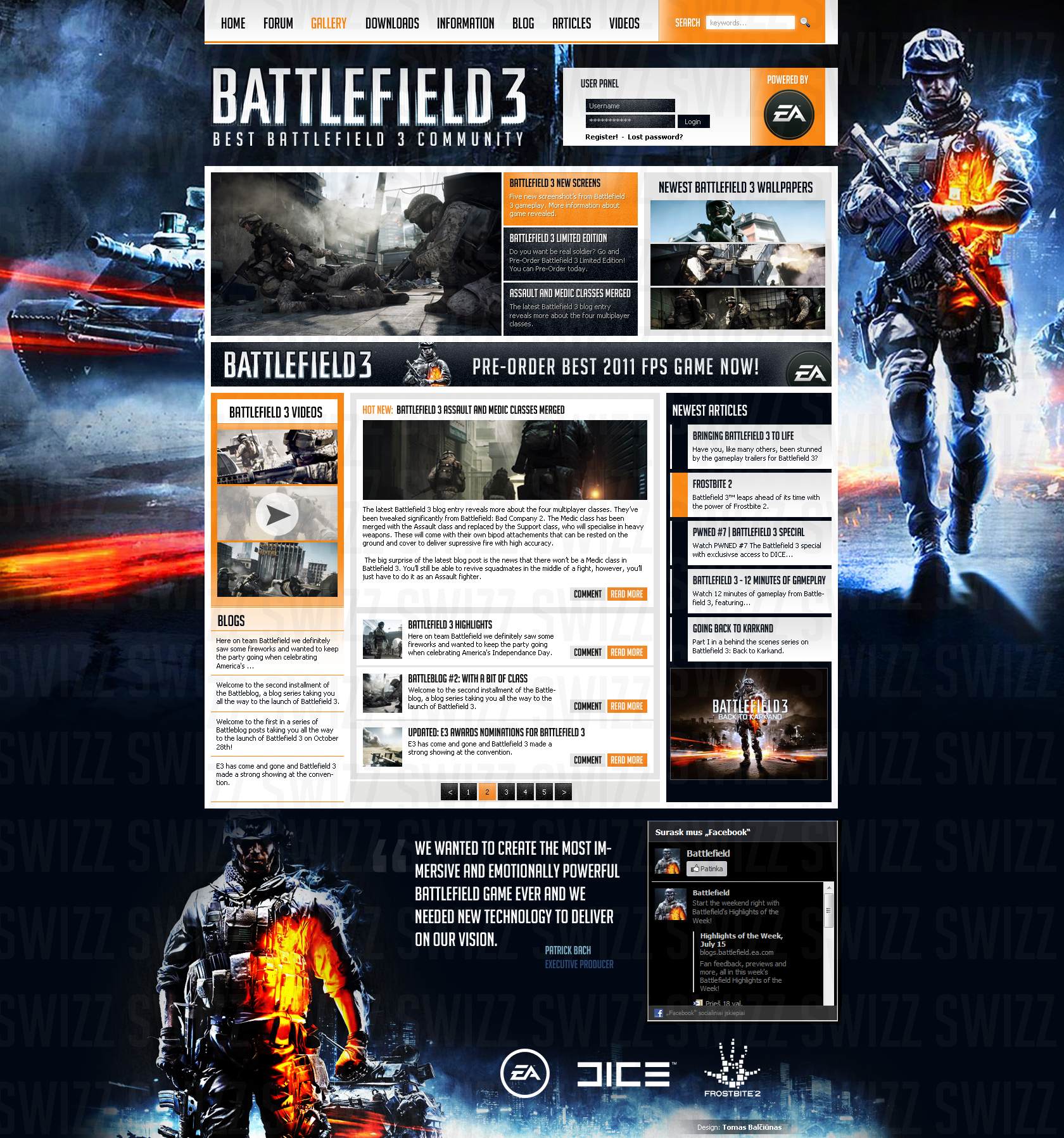 Battlefield 3 Web Design