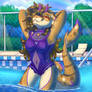 Shark Gal At The Pool