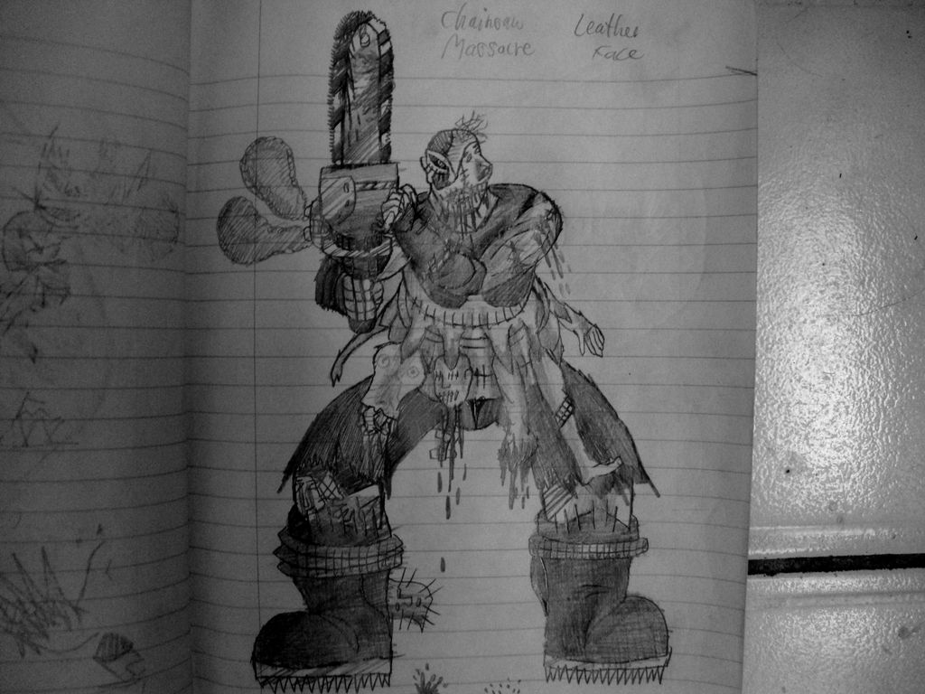 Leatherface Drawing by OctoRed77x on DeviantArt