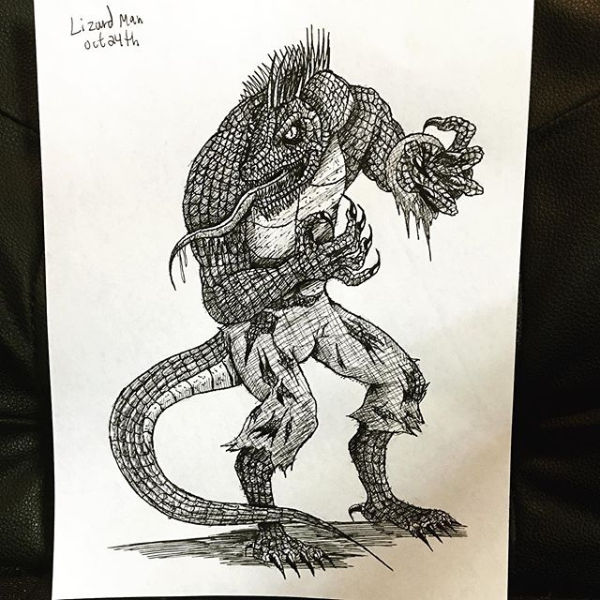 Lizard Man Drawing