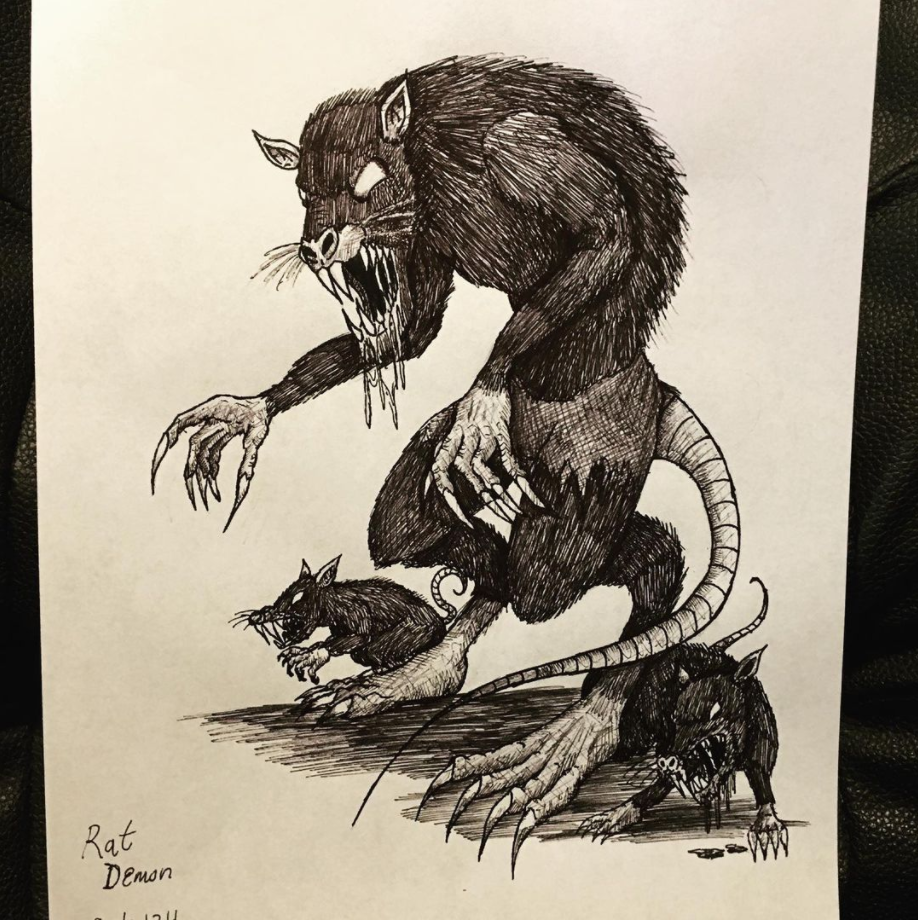 Demon Rats Chasing Rat Demon Drawing by OctoRed77x on DeviantArt