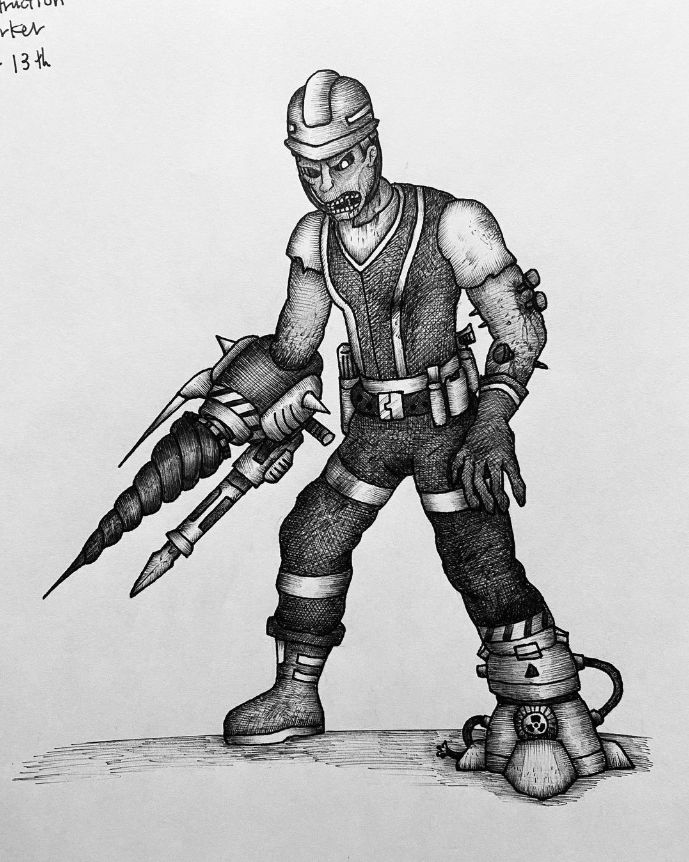 Destruction Worker Drawing by OctoRed77x on DeviantArt
