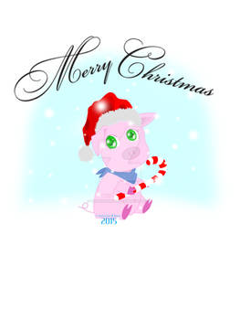 'Merry Christmas' - Mitzy Pig Christmas Card Print