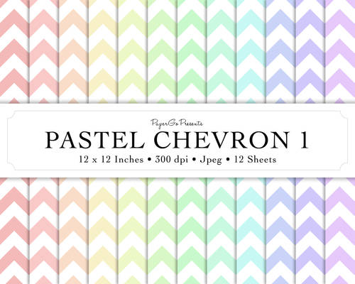 Digital Scrapbook Paper - Pastel Chevron 1