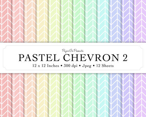 Digital Scrapbook Paper - Pastel Chevron 2