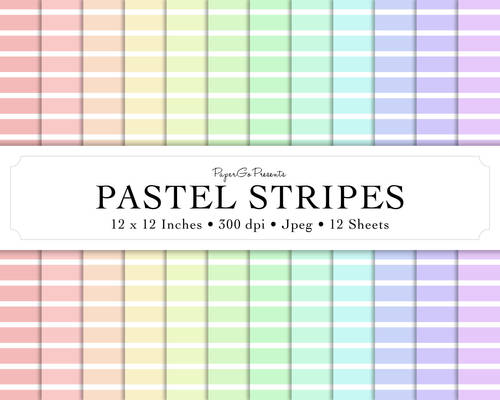 Digital Scrapbook Paper - Pastel Stripes
