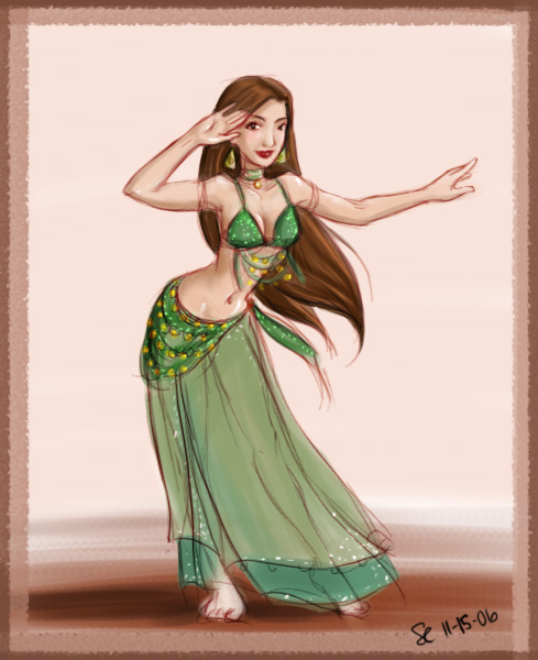 Bellydancer in Green