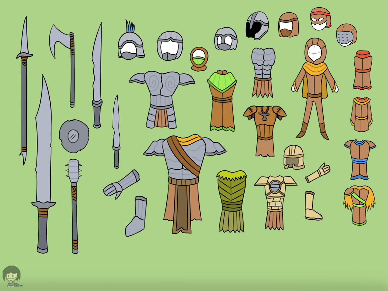 Kothringi clothes and weapons