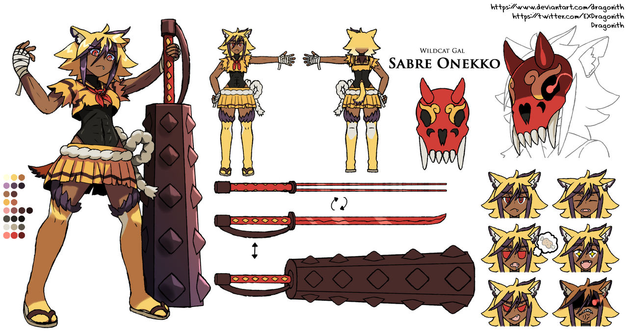 Onekko 2 Sabre Onekko Character Sheet by Dragonith on DeviantArt
