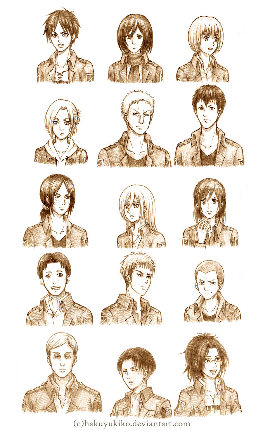 Attack On Titan Character Sketches By Hakuyukiko On Deviantart Attack On Titan Character Sketches By Hakuyukiko On Deviantart