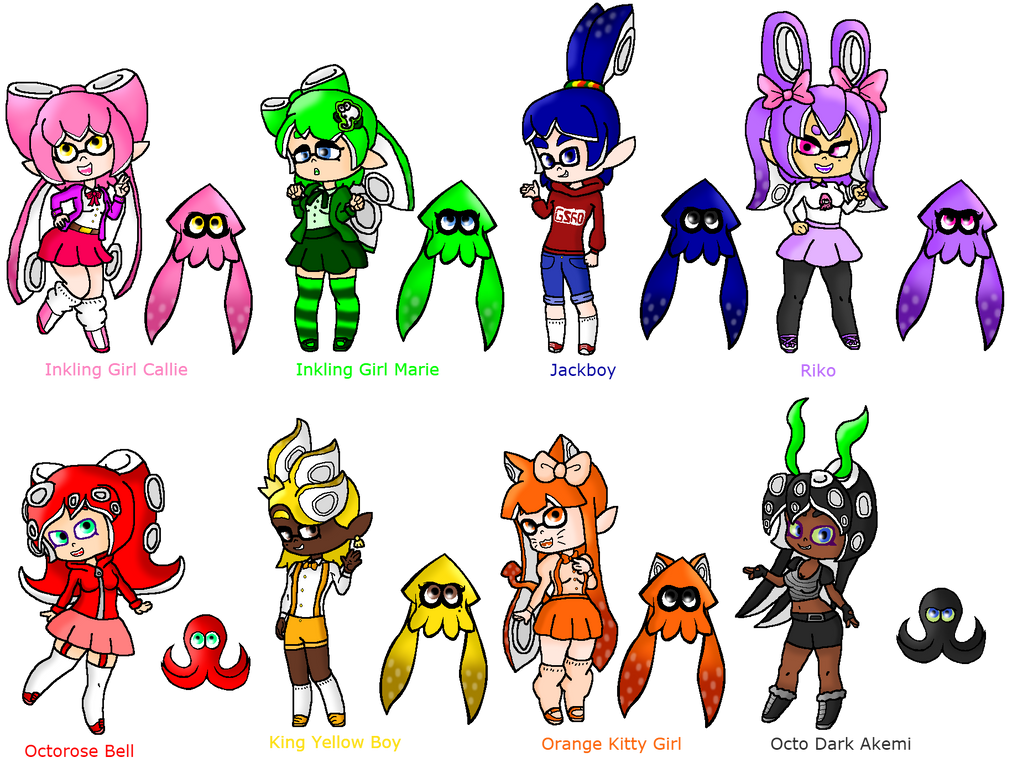 Characters Splatoon 1 by Jazzzeh51 on DeviantArt