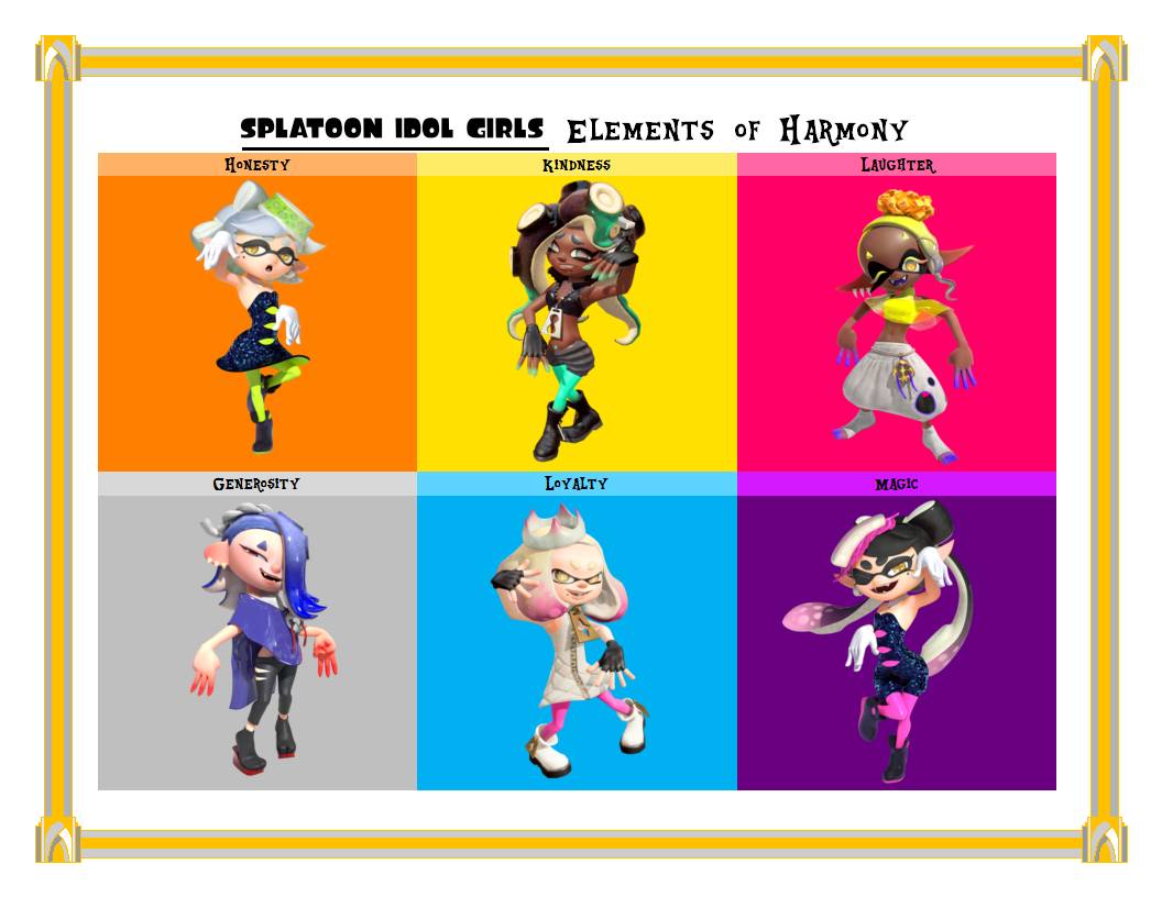 Splatoon Idol Girls Elements of Harmony Meme by sailorlove12 on DeviantArt