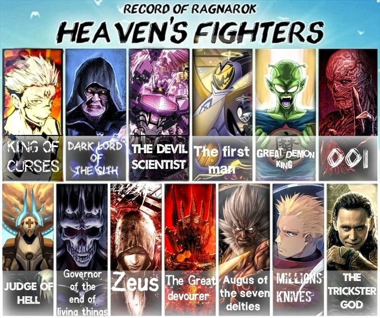 Record of Ragnarok: Heaven's Roster by 1r0nh1d3 on DeviantArt