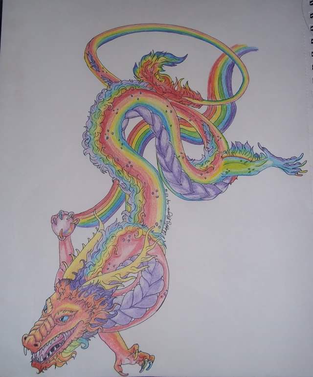 Gay pride dragon tattoo