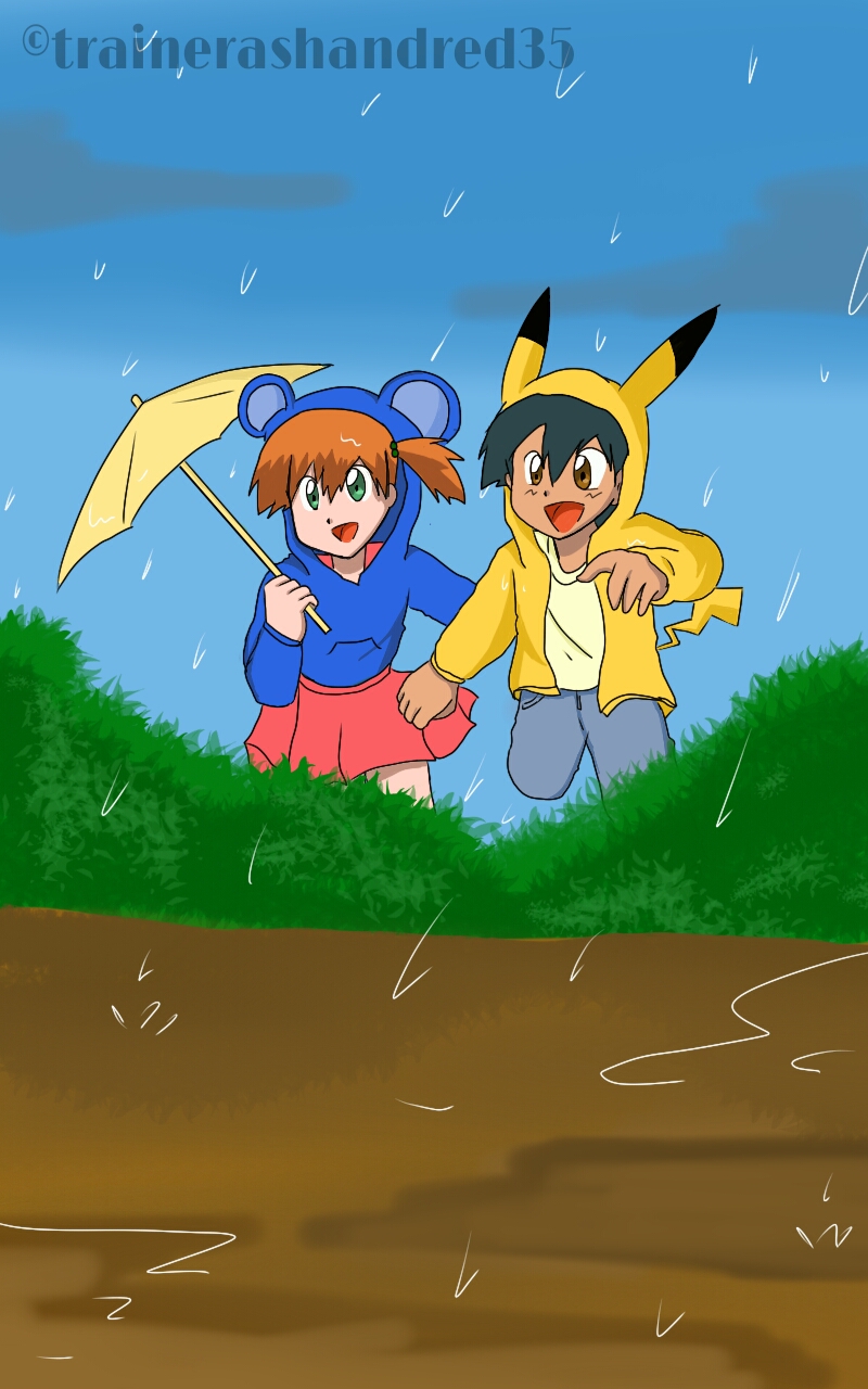 Pokeshipping Rainy Days (request)