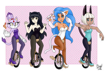 Comm: Cat Girls on Cycles