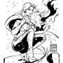 'EMMA FROST in the snow' - Black and White Version