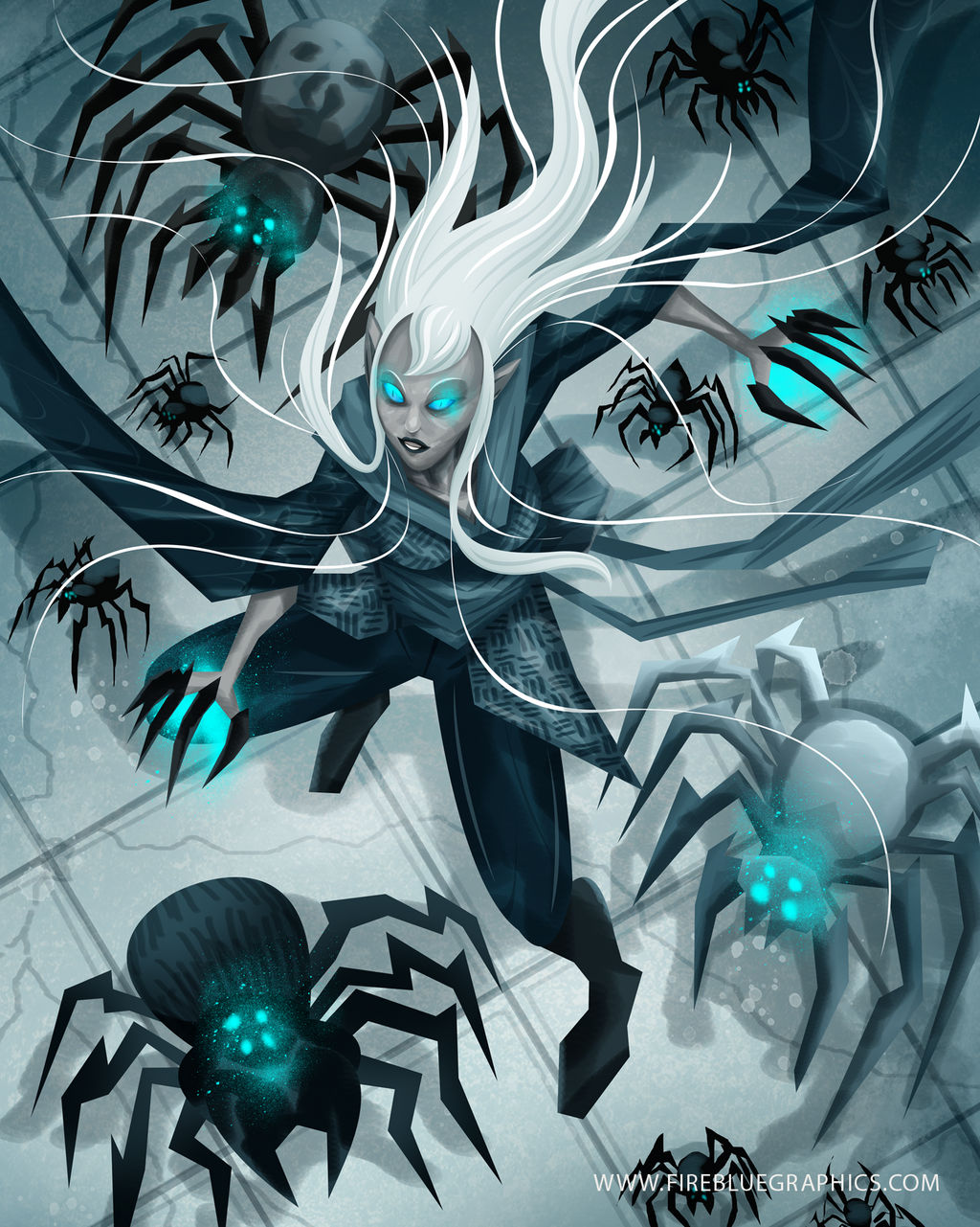 Drow Arachnomancer by Firebluegraphics on DeviantArt