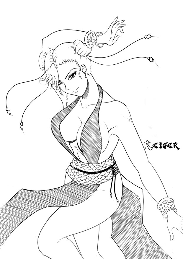 Chun Li Lineart