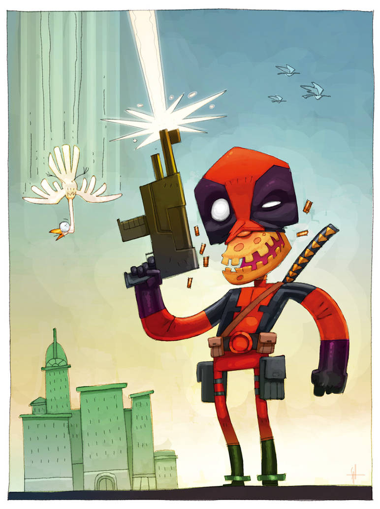 Deadpool kill bird by scoppetta