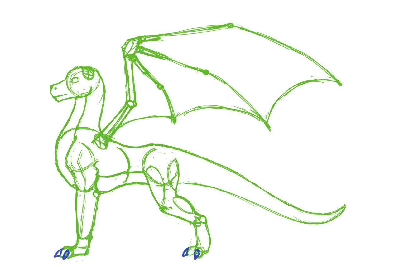 Free TLoS male adult dragon sketch