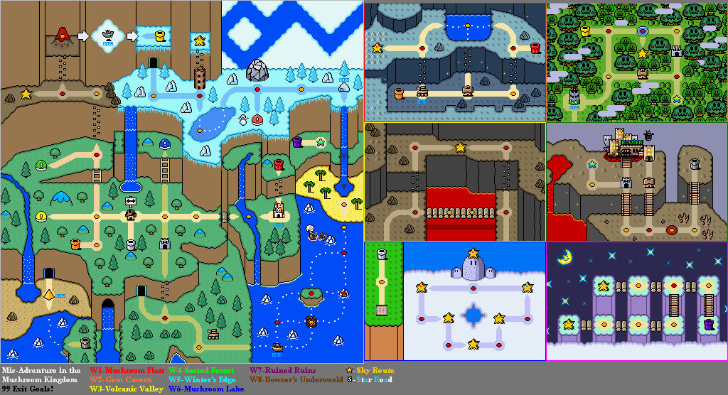 Mkworld Map Layout SMW: MitMK Overworld Design V2 by greatseige2 on DeviantArt