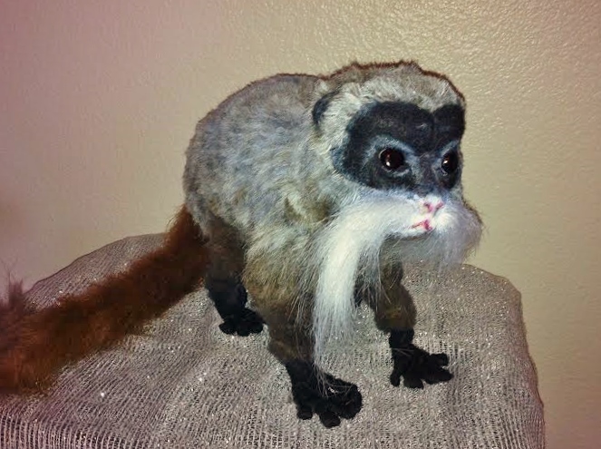 Posable Emperor Tamarin Monkey Plush